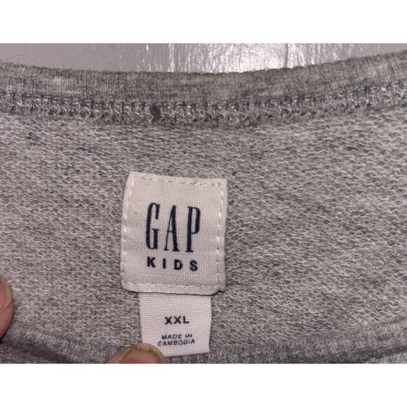 GAP KIDS Little Girls Long Sleeve Dress XXL Heathered Gray with Rainbow Heart - Picture 3 of 8